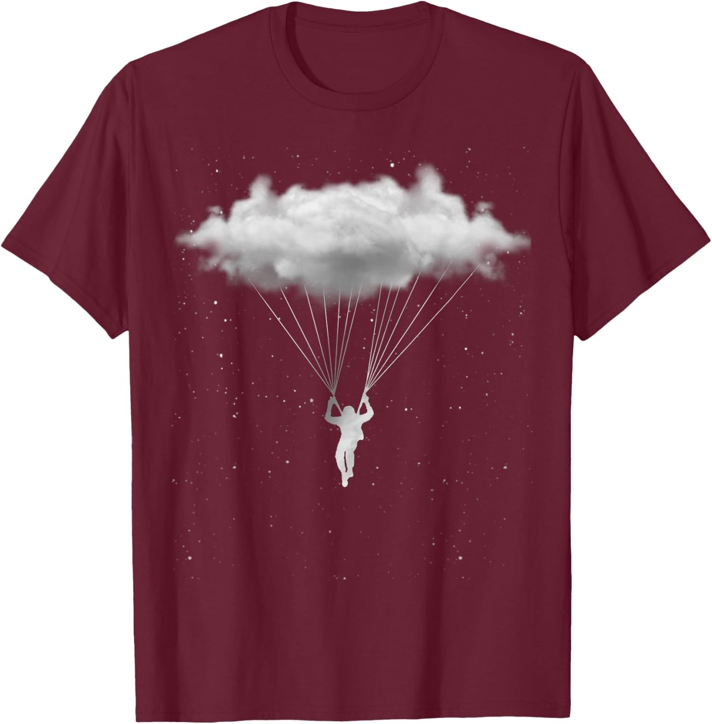Skydiving Shirt Night Cloud Star Constellation Shirt T-Shirt - T-Shirt | Maroon