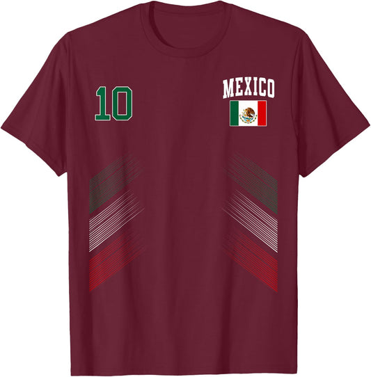 Mexiko-Flagge, mexikanischer Stolzliebhaber T-Shirt - T-Shirt | Maroon