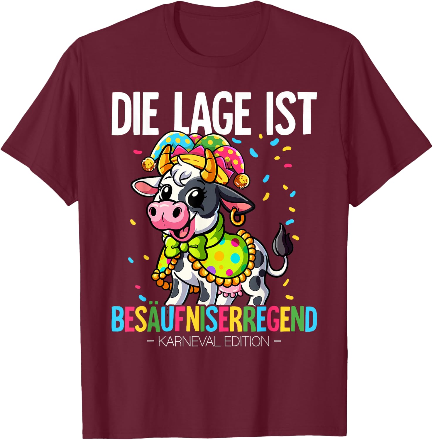 Cologne Carnival , black T-Shirt - T-Shirt | Maroon