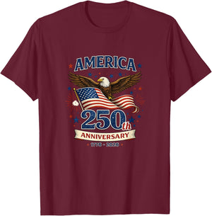 250 Years Patriotic Celebration T-Shirt - T-Shirt | Maroon