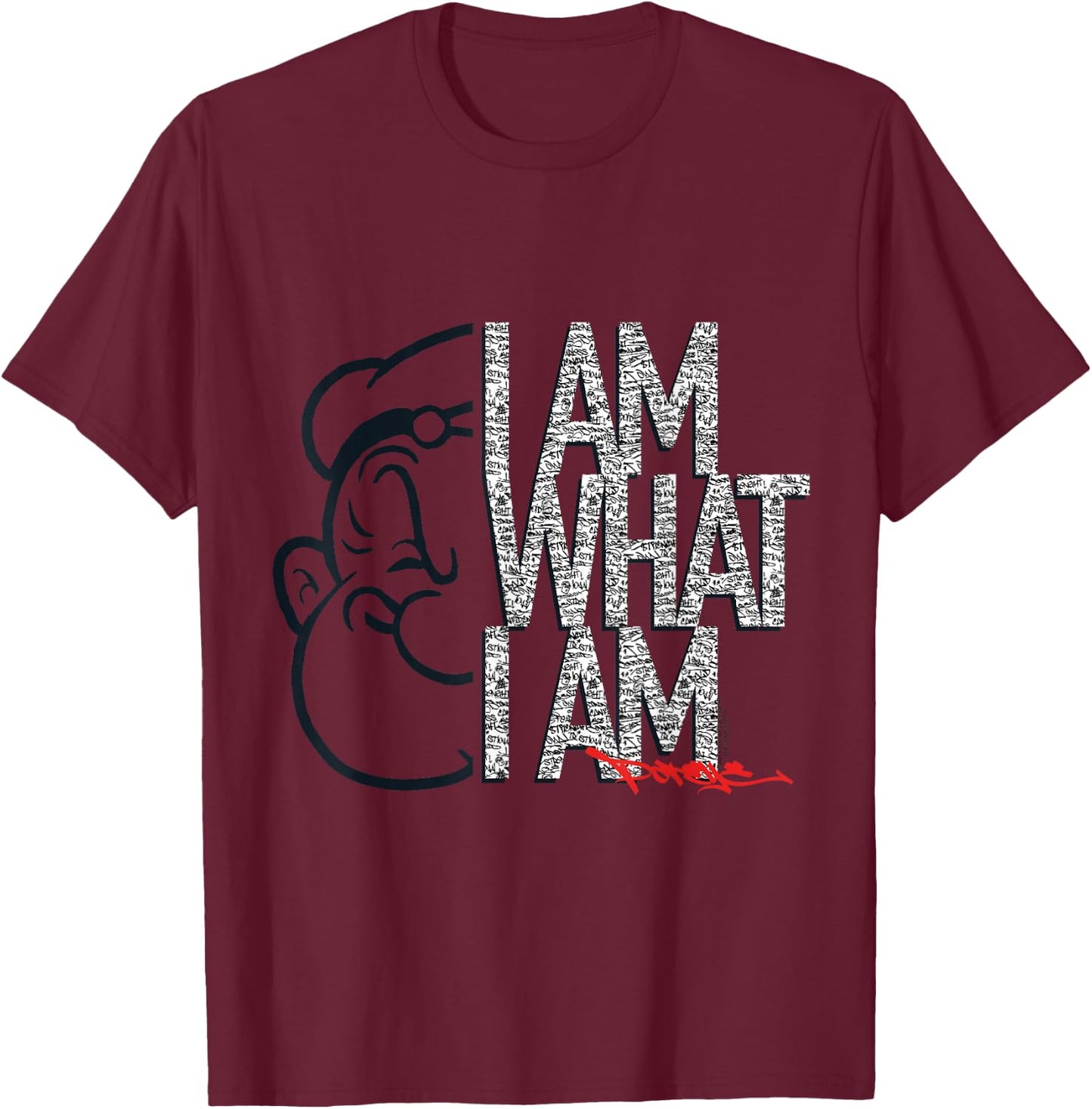 Officially Licensed Popeye , gray T-Shirt - T-Shirt | Maroon