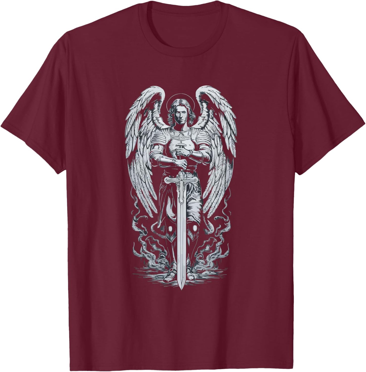 Archangel Catholic Religion Christianity Guardian Angel T-Shirt - T-Shirt | Maroon