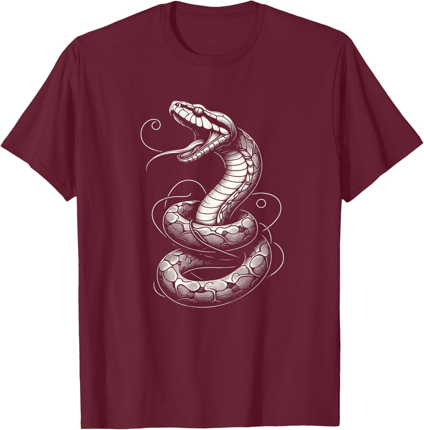 Boa Constrictor Snake Graphic Art Design T-Shirt - T-Shirt | Maroon