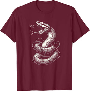 Boa Constrictor Snake Graphic Art Design T-Shirt - T-Shirt | Maroon