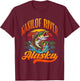 KASILOF RIVER, ALASKA, a Fishing Retro Sunset Design T-Shirt - T-Shirt | Maroon