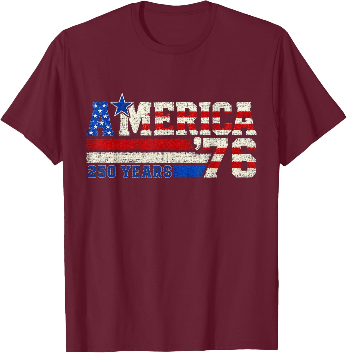 America Retro 250 Years 250th Anniversary USA 1776 2026 T-Shirt - T-Shirt | Maroon