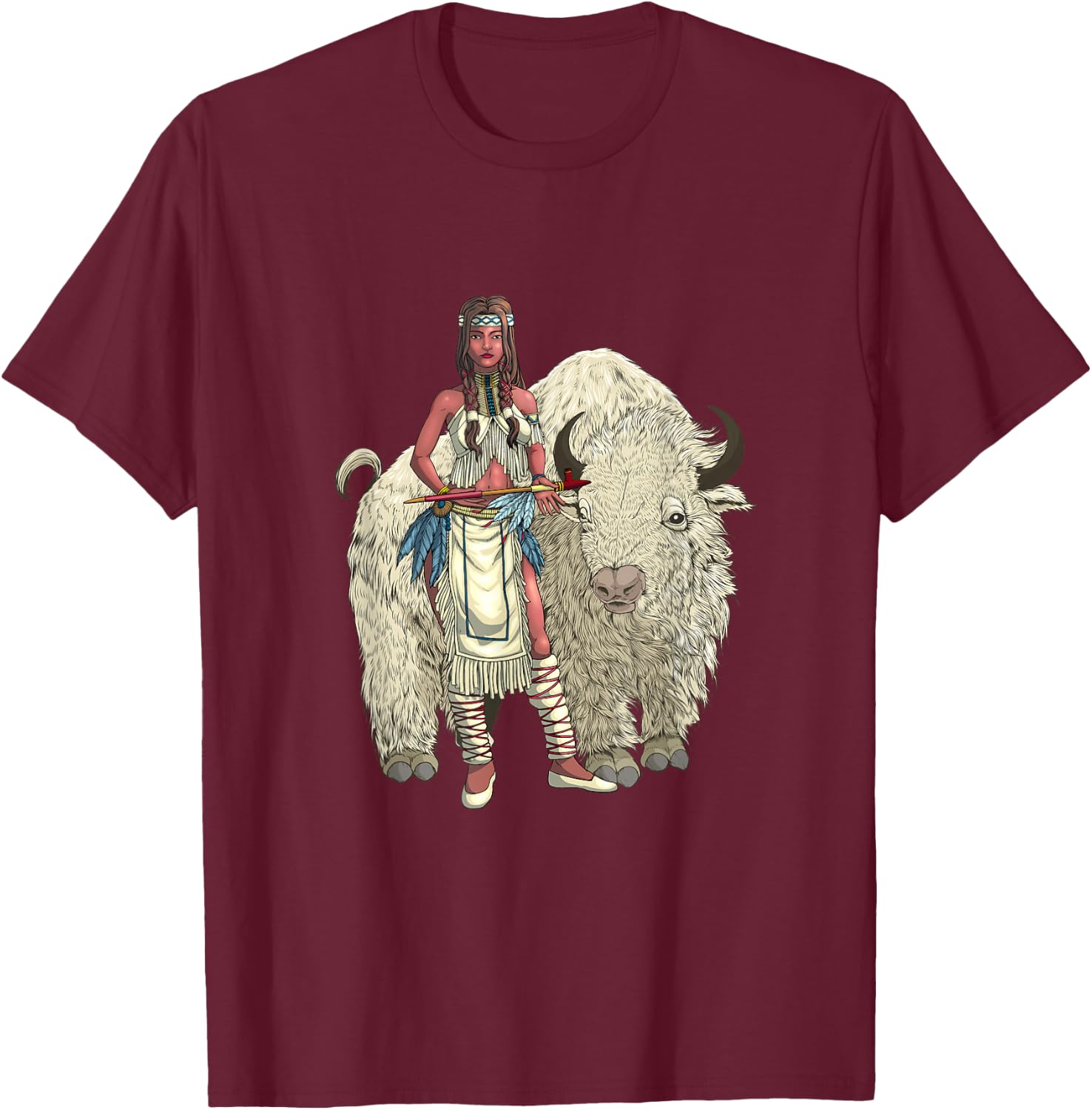 White Buffalo Woman T-Shirt - T-Shirt | Maroon