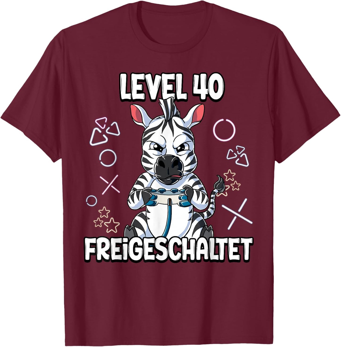 Level 40 Freigeschaltet 40 Jahre 40. Geburtstag Gaming T-Shirt - T-Shirt | Maroon