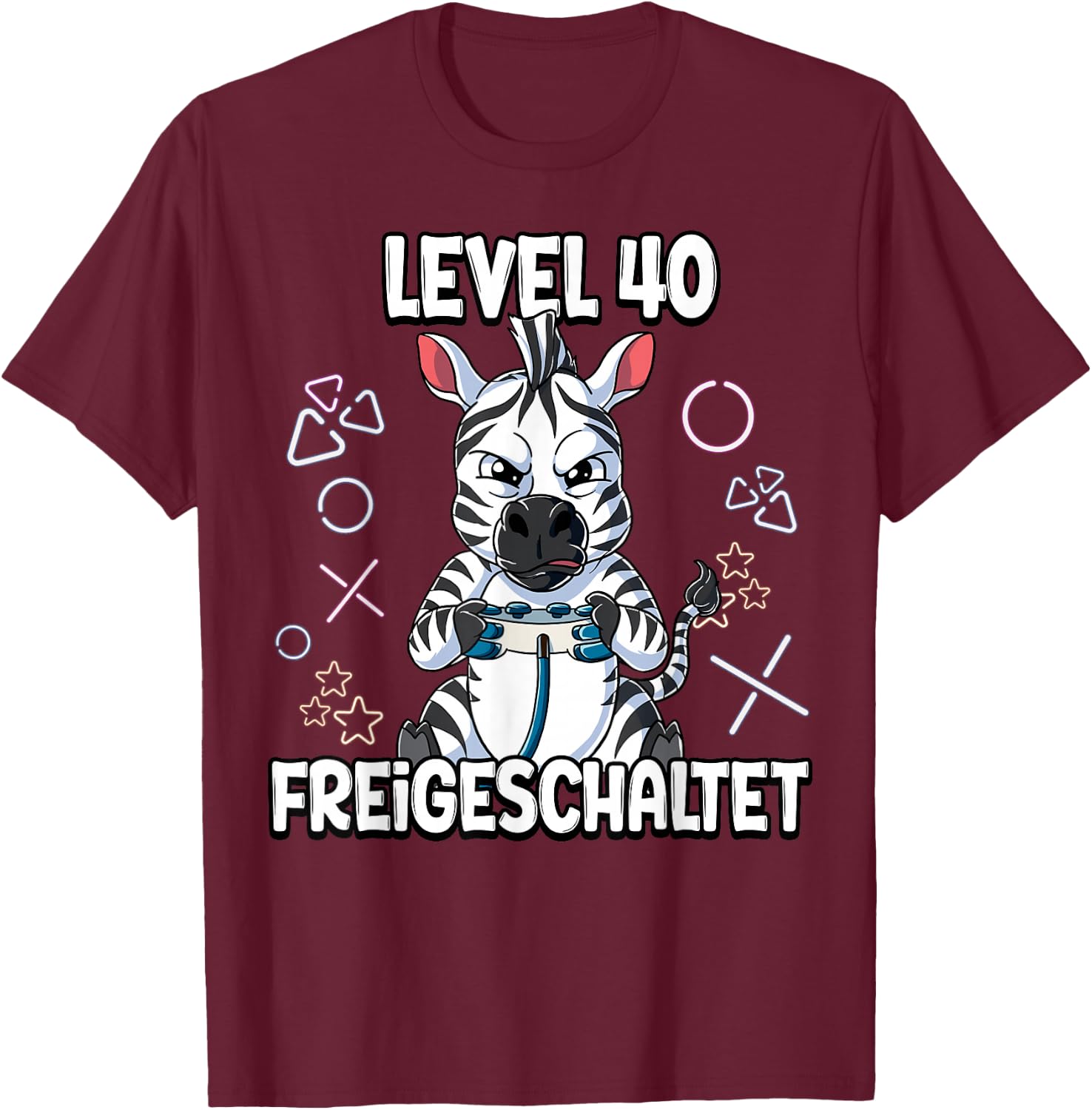 Level 40 Freigeschaltet 40 Jahre 40. Geburtstag Gaming T-Shirt - T-Shirt | Maroon
