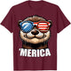 Merica River Otter Funny American Patriotic USA 4th of July T-Shirt - T-Shirt | Maroon