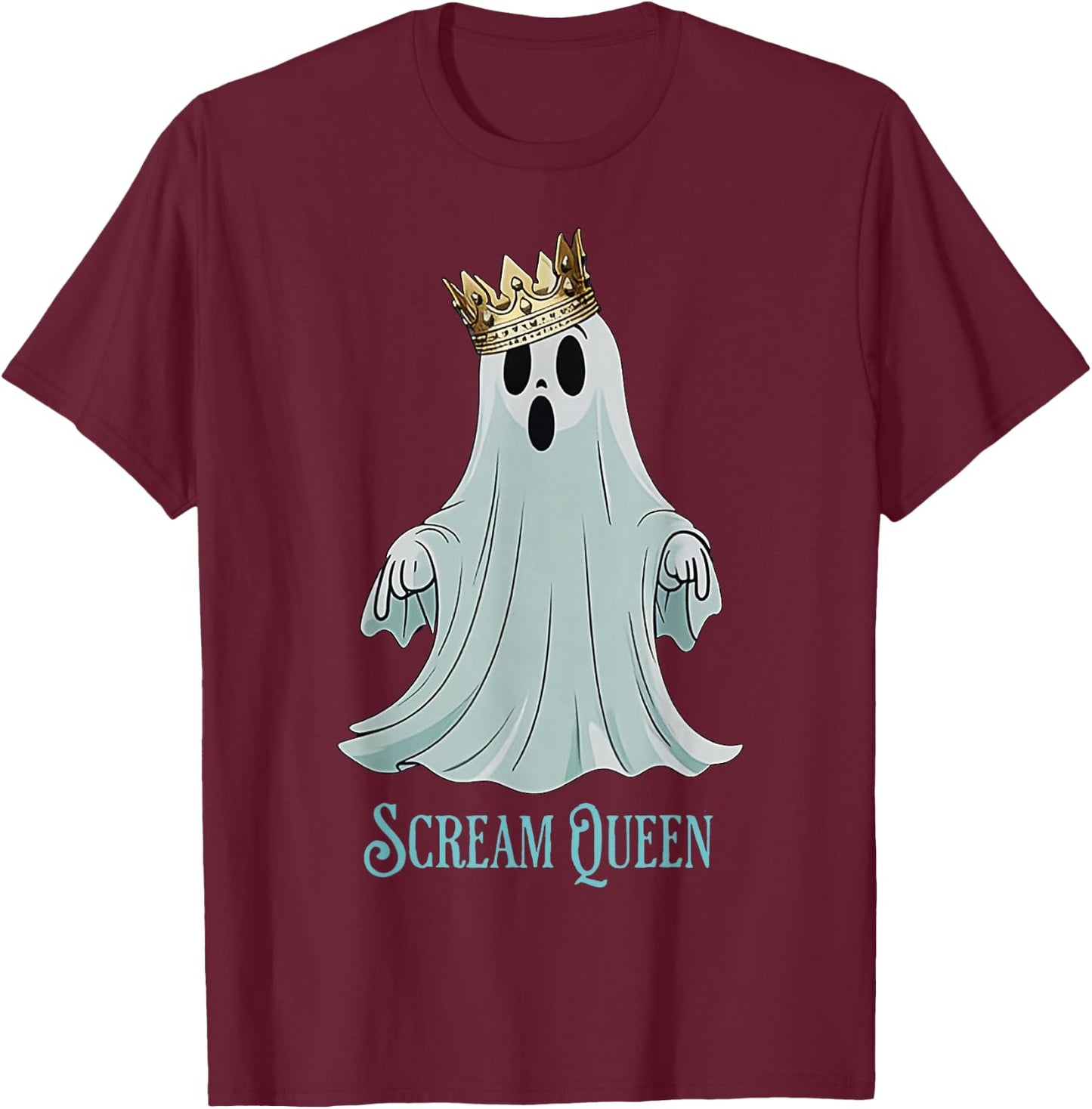 Scream Queen Ghost Halloween T-Shirt - T-Shirt | Maroon