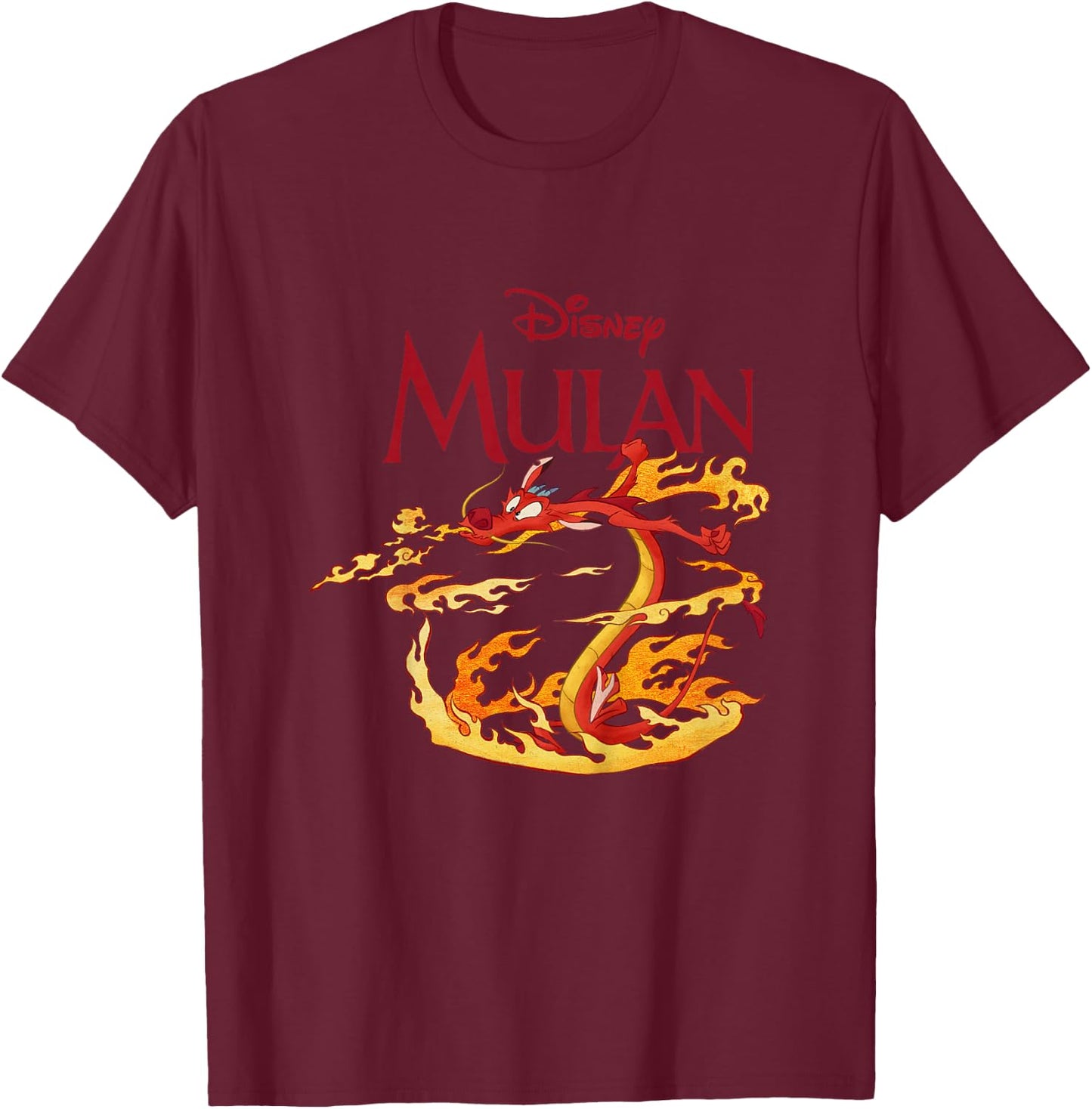 Kids Mulan Mushu Dragon Fire , white, 2 T-Shirt - T-Shirt | Maroon