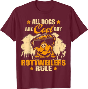 All Dogs Are Cool But Rottweilers Rule Funny Christmas T-Shirt - T-Shirt | Maroon