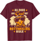 All Dogs Are Cool But Rottweilers Rule Funny Christmas T-Shirt - T-Shirt | Maroon