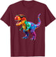 Master Builder Boys Kids Building Bricks Toys Dinosaur T-Rex T-Shirt - T-Shirt | Maroon