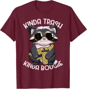 Kinda Trash Kinda Bougie Raccoon Women Bougie T-Shirt - T-Shirt | Maroon