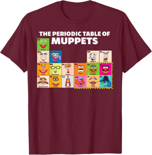 Disney The Muppets Periodic Table of The Muppets Small T-Shirt - T-Shirt | Maroon