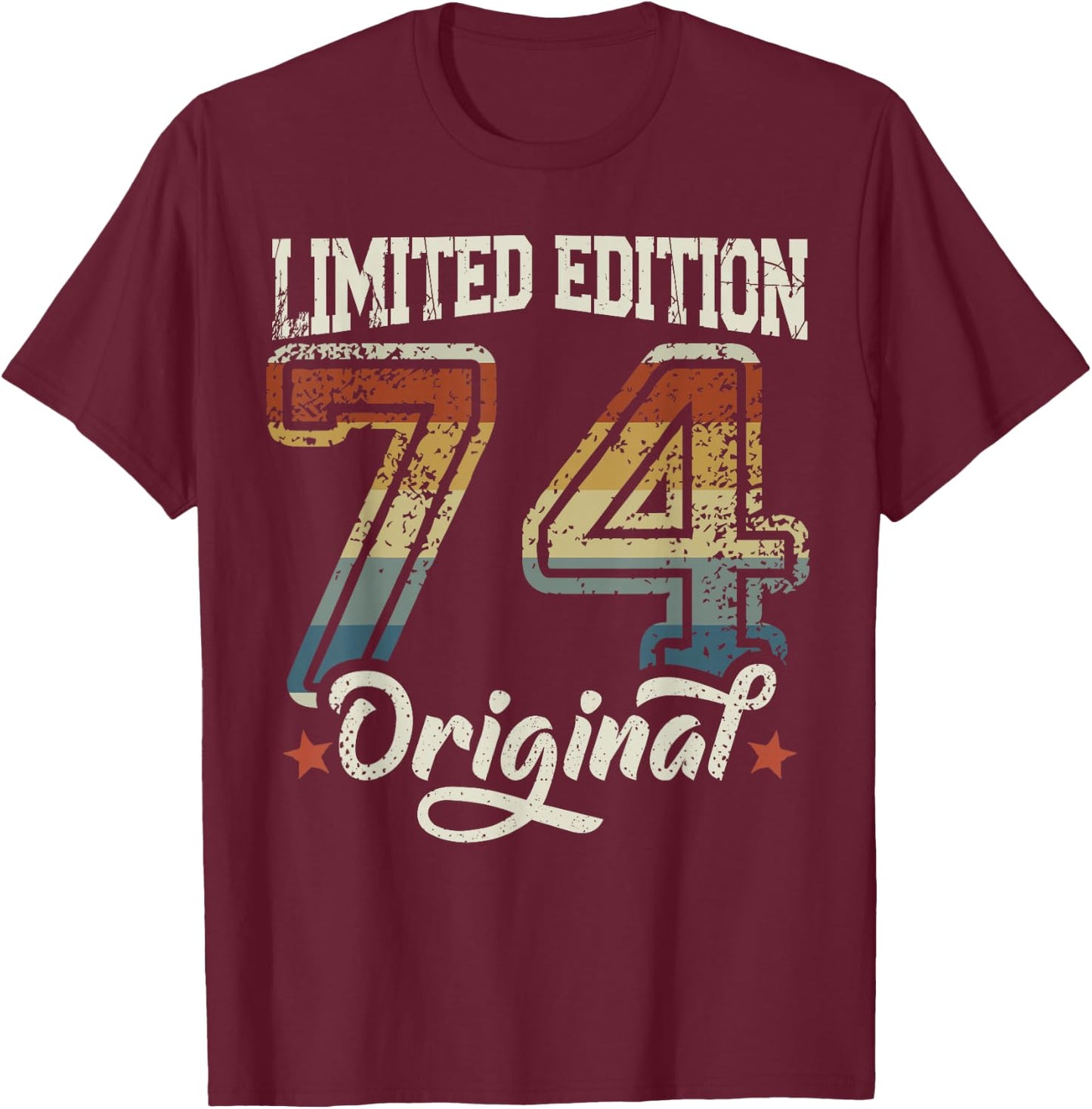 51st Birthday Man Woman 51 Years 1974 Decorative Funny Gift T-Shirt - T-Shirt | Maroon