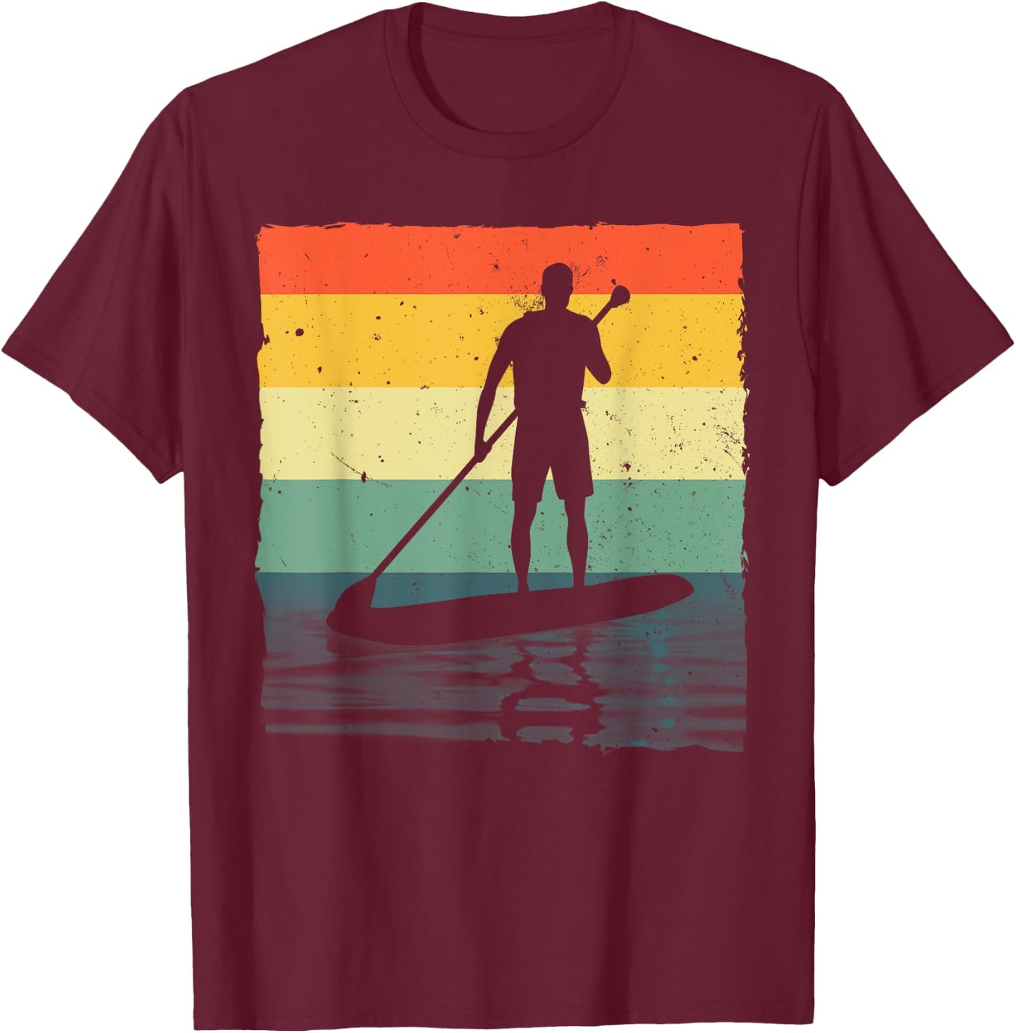 Paddleboarding Art Women SUP Standup Paddle Board T-Shirt - T-Shirt | Maroon