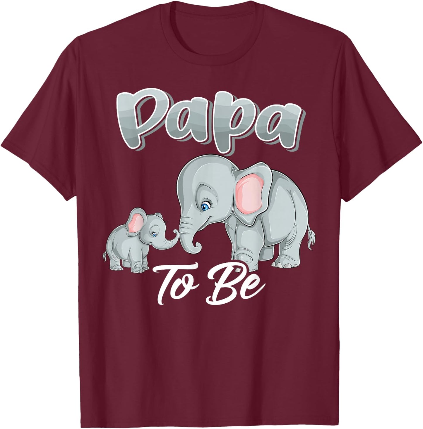 Soon Papa To Be Elephants For Baby Shower Gender Reveal Men T-Shirt - T-Shirt | Maroon