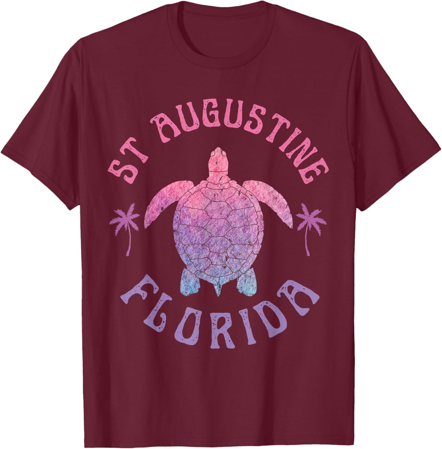 St Augustine Beach Florida Sea Turtle Summer Vacation Cute T-Shirt - T-Shirt | Maroon