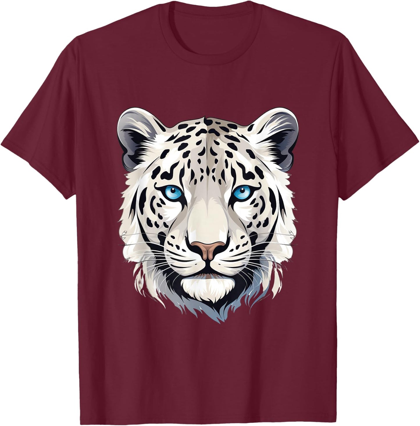Snow Leopard Leopard T-Shirt - T-Shirt | Maroon