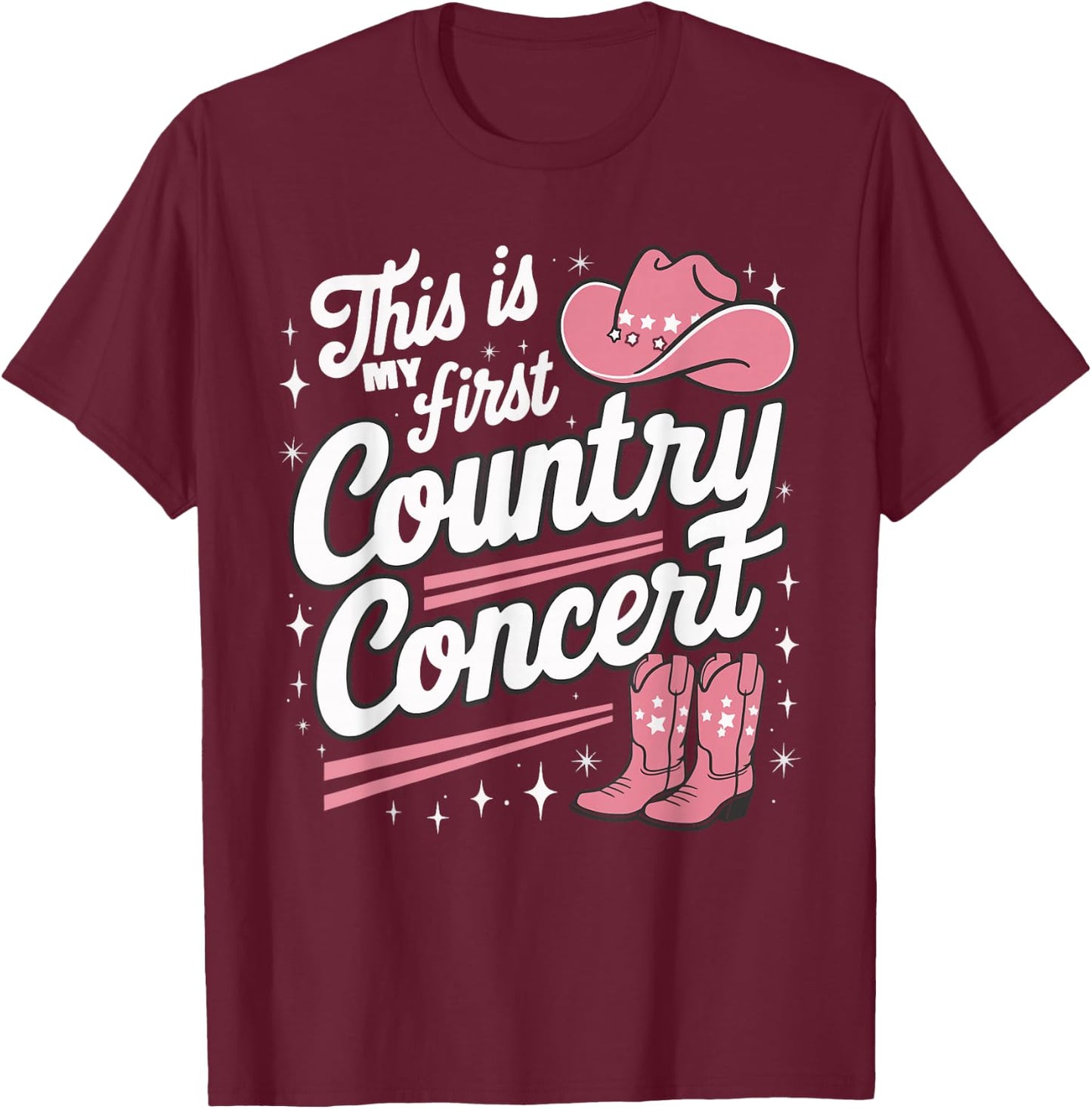This Is My First Country Concert T-Shirt - T-Shirt | Maroon
