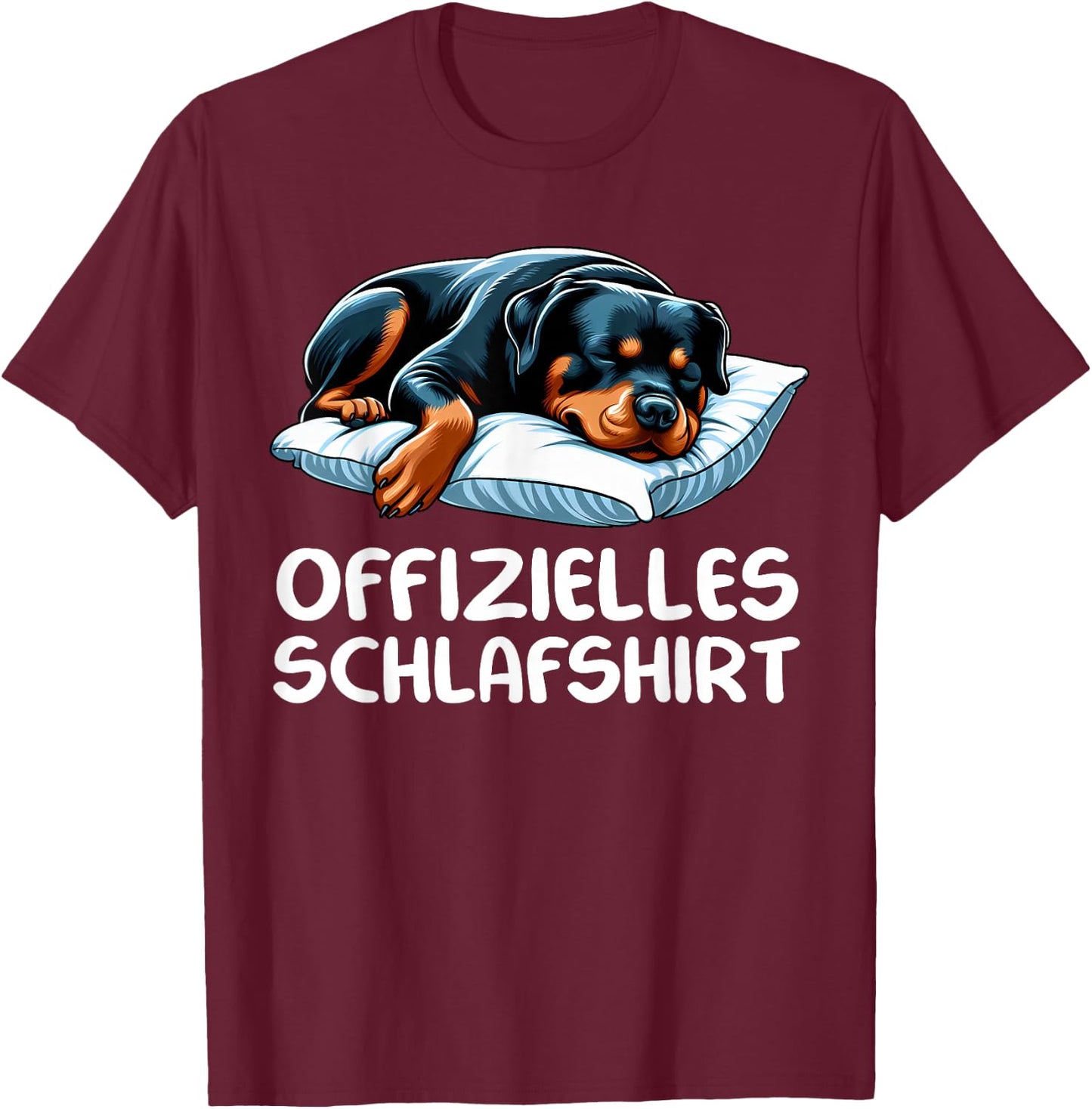 Official Sleep Shirt Rottweiler Dog Lover Dog , black T-Shirt - T-Shirt | Maroon
