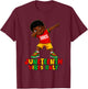 Juneteenth Celebrating 1865 Melanin Brown Skin Boy Kids Teen T-Shirt - T-Shirt | Maroon