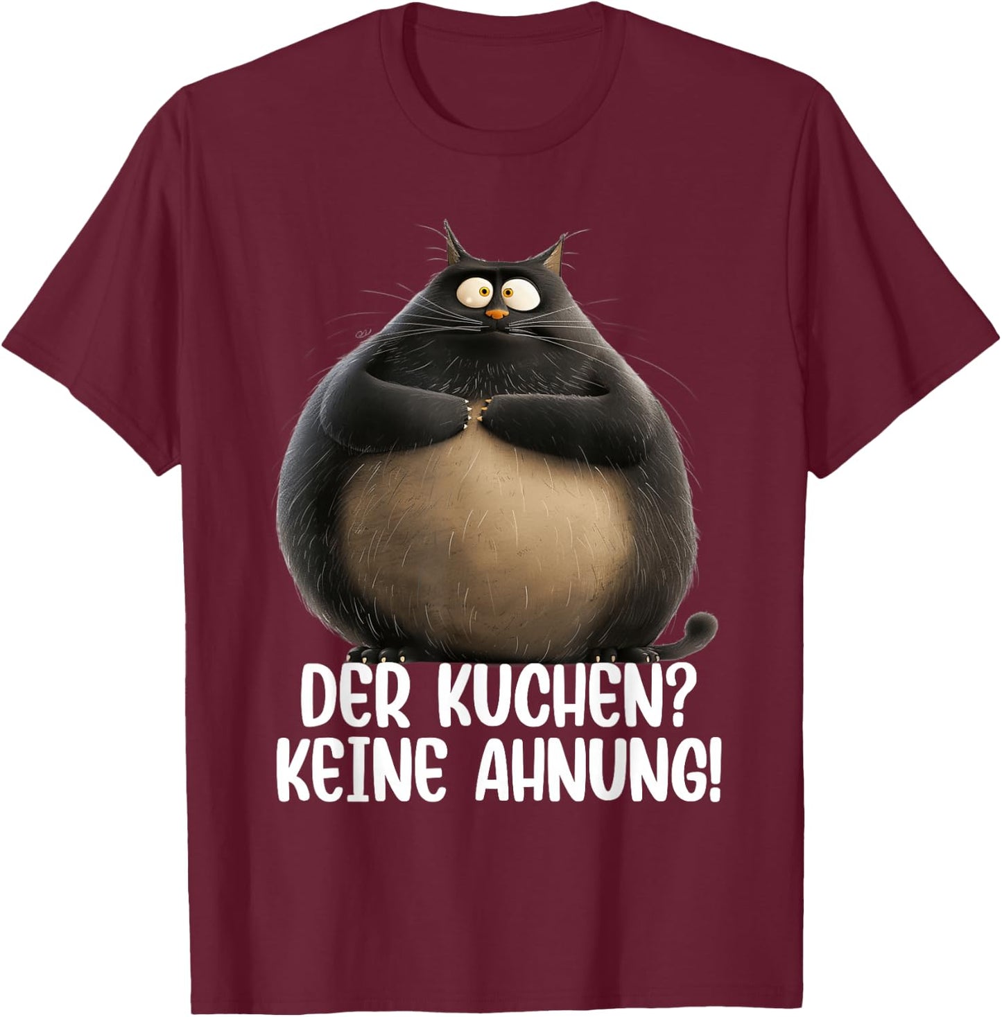 Cat Cat Owner Funny Saying "Dicker Kater" Fun , black T-Shirt - T-Shirt | Maroon