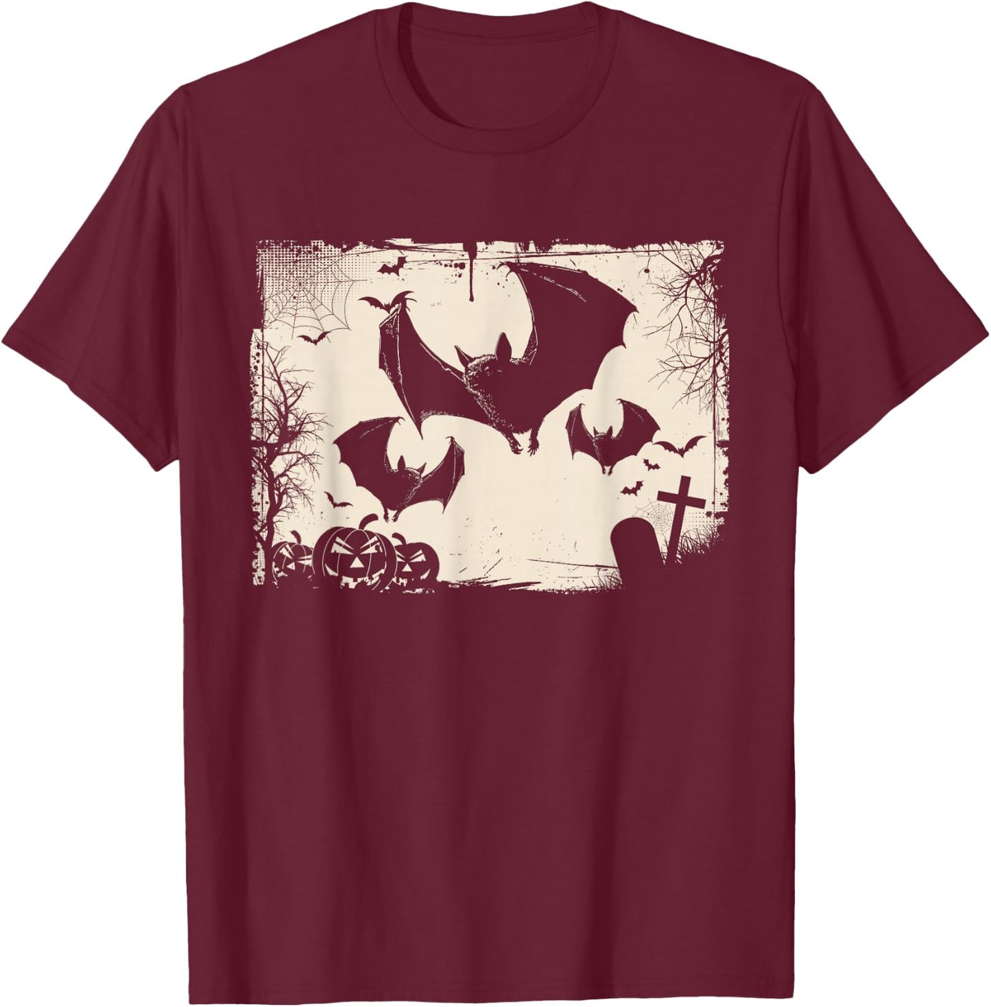 Gothic Bat Dark Art Horror Vintage Grunge T-Shirt - T-Shirt | Maroon