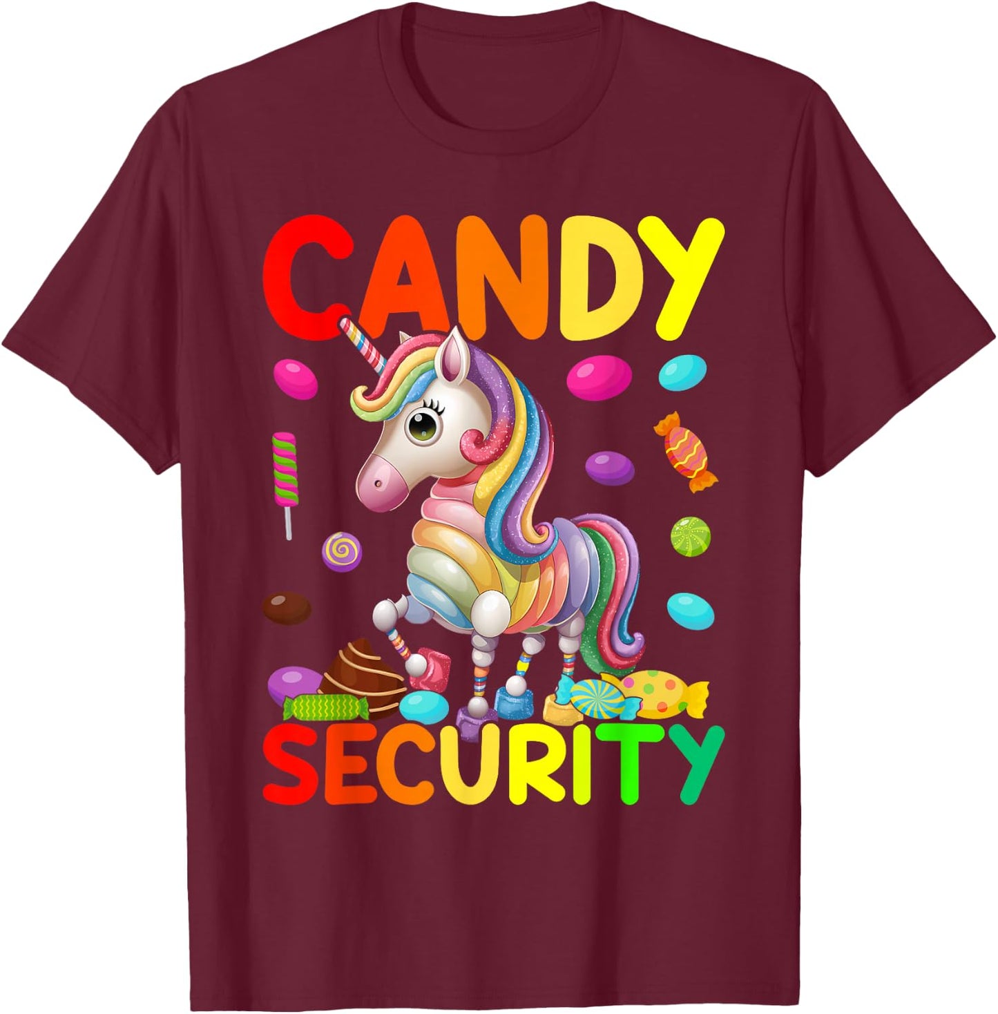 Candy Land Costumes Candy Land Candy Security T-Shirt - T-Shirt | Maroon