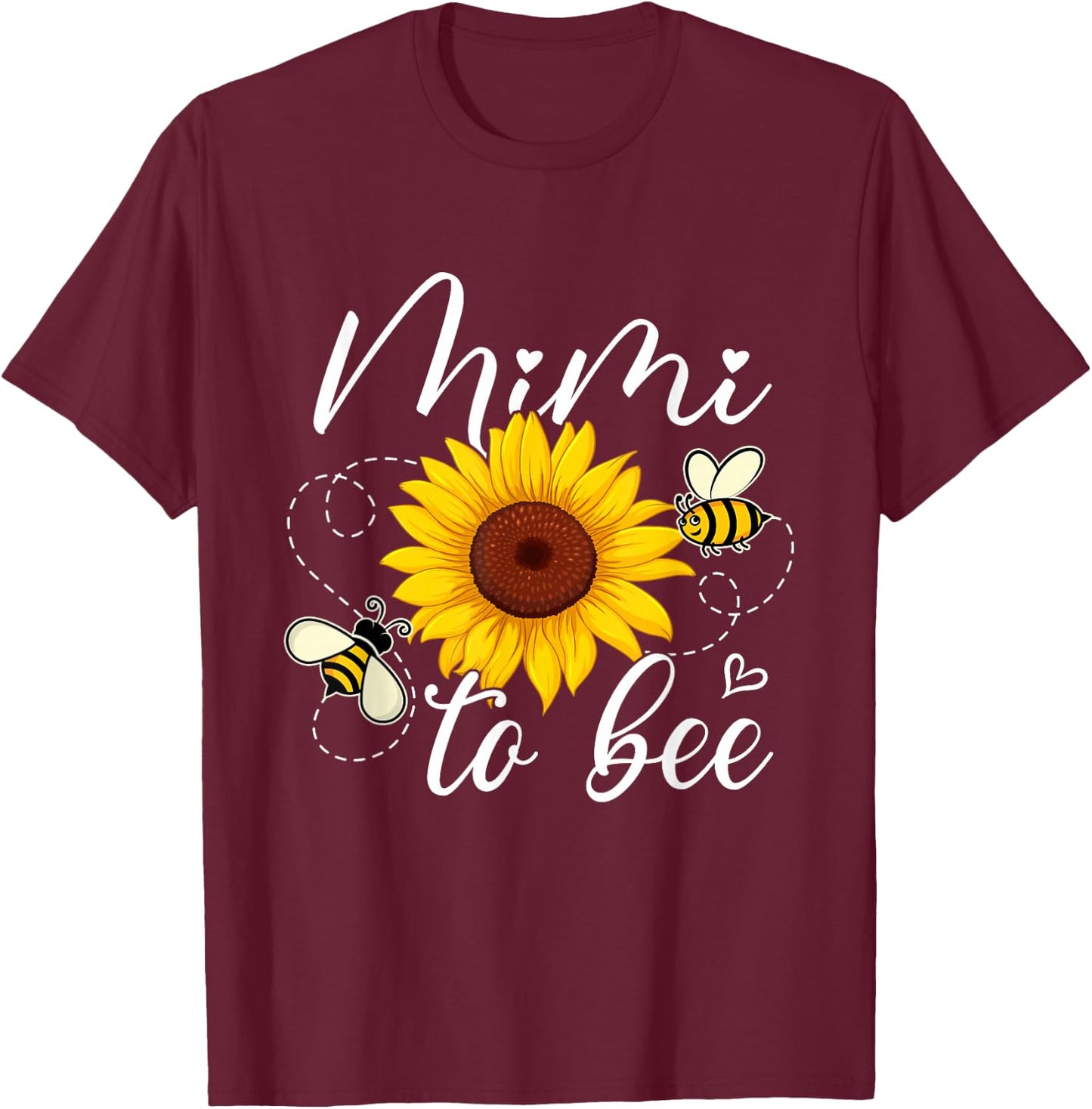 Mimi to Bee Cute Pregnancy Announcement T-Shirt - T-Shirt | Maroon