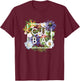 Flowers of Cuba Word Art - Cuban Pride T-Shirt - T-Shirt | Maroon