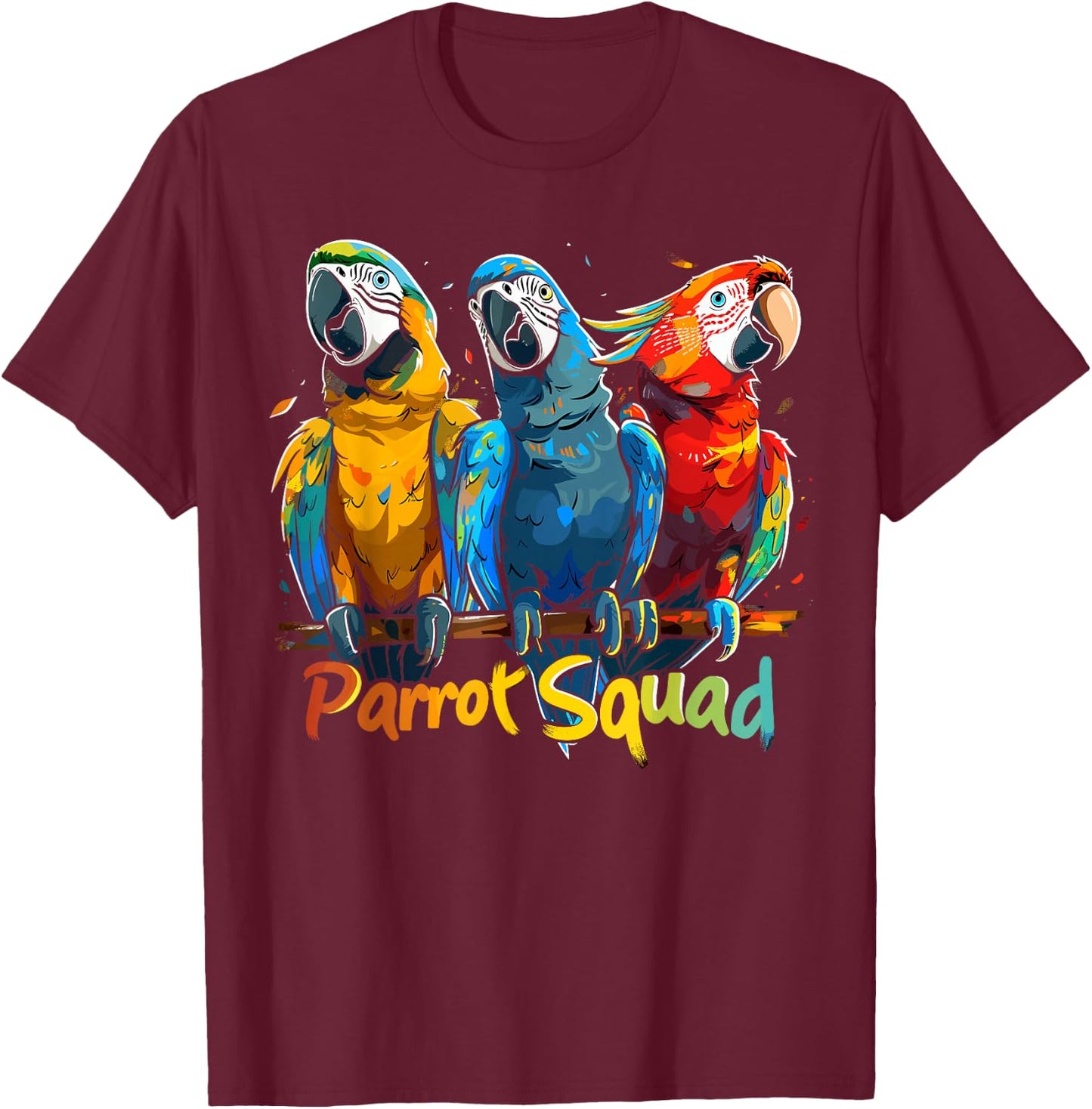 Parrot Squad Design for Parrot Lover Stuff | Cool Parrot T-Shirt - T-Shirt | Maroon