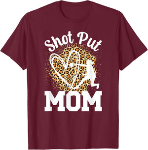 Shot Put Mom Of A Shot Put Thrower Leopard Shot Putter Mama T-Shirt - T-Shirt | Maroon