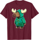 Cute Moose in a Jacket Very Cold Funny T-Shirt - T-Shirt | Maroon