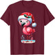 Christmas Cute Winking Flamingo Shirt Toddlers Kids Girls T-Shirt - T-Shirt | Maroon