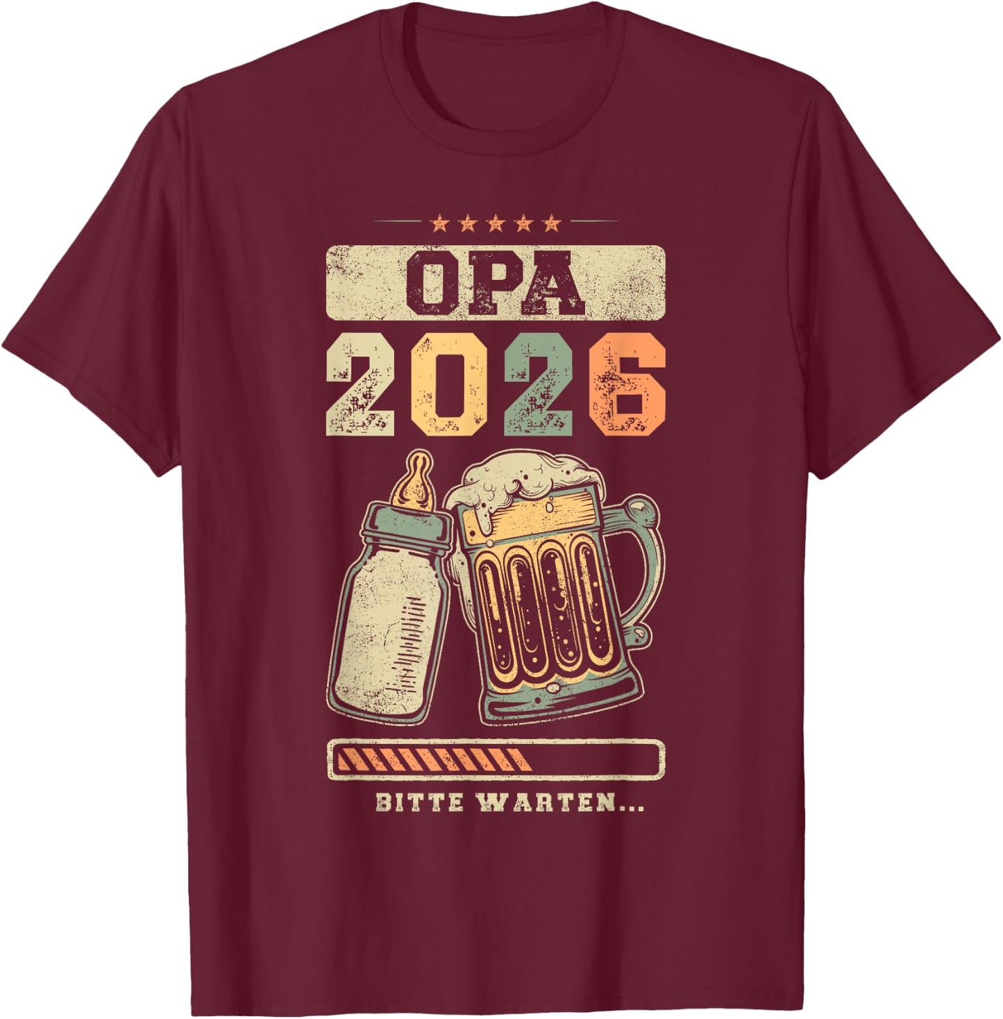 Grandpa 2026, Pregnancy Announcement, Baby Announcement , black, S T-Shirt - T-Shirt | Maroon