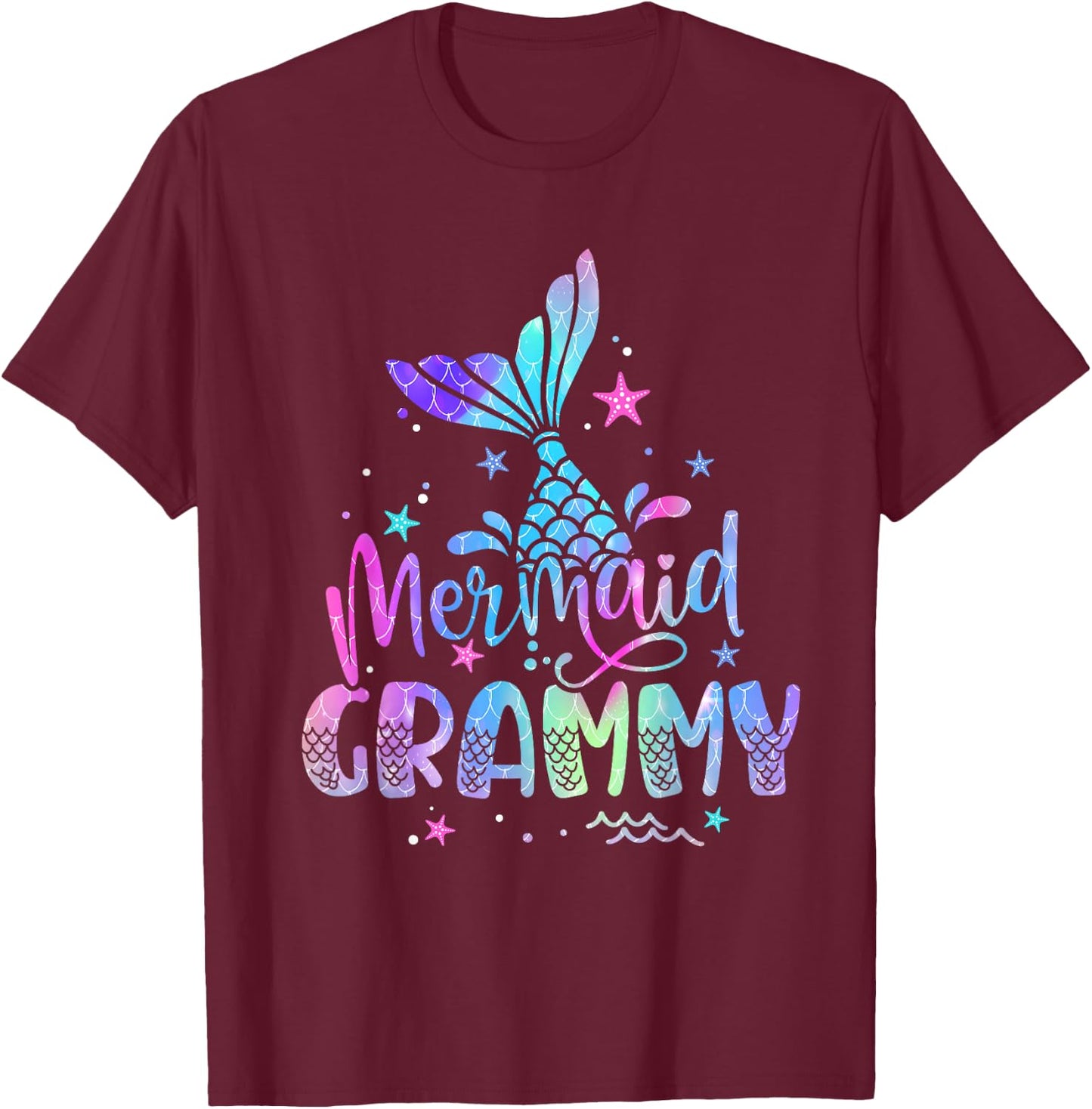Mermaid Grammy Women Family Matching 1st Birthday T-Shirt - T-Shirt | Maroon