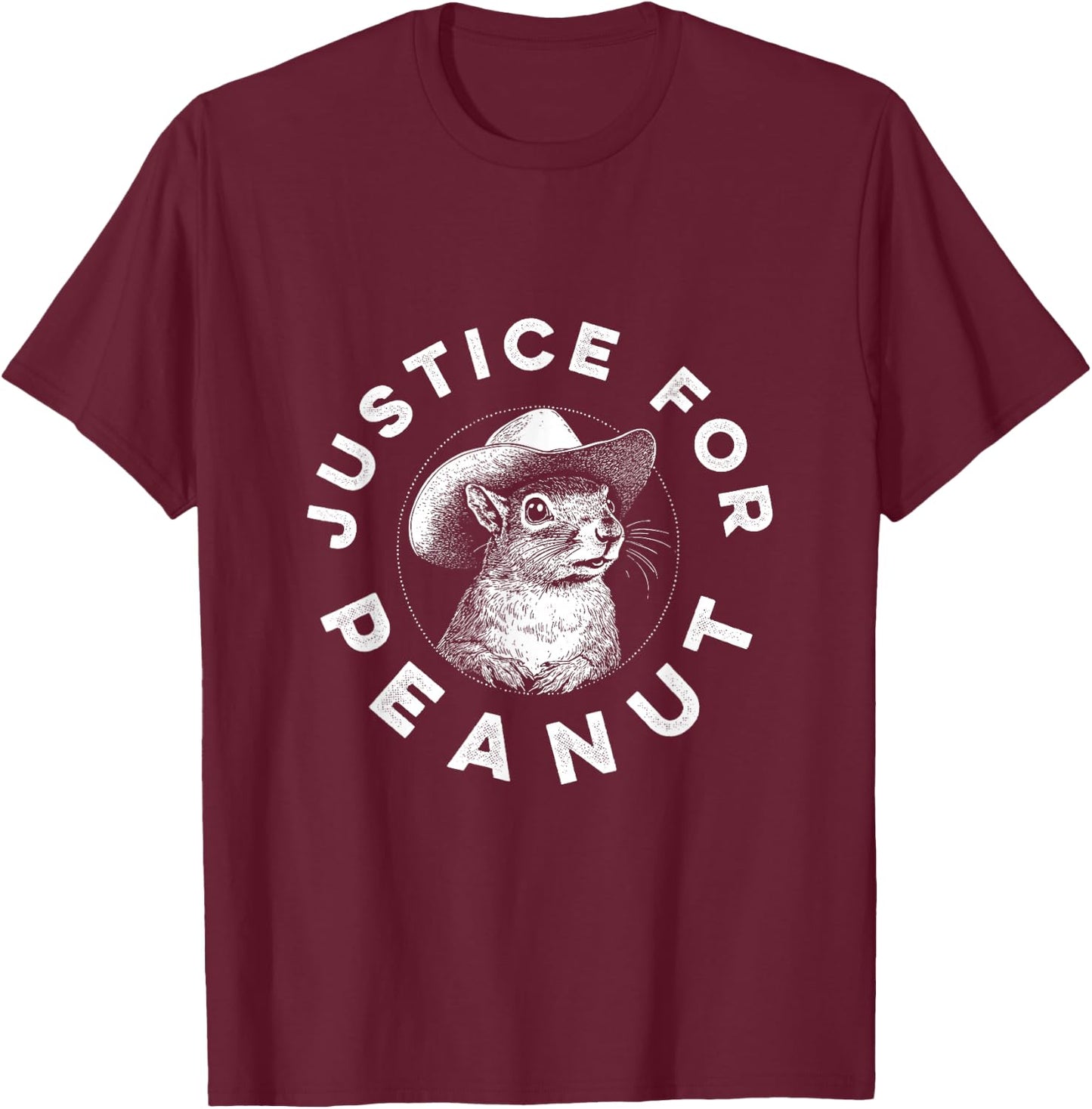 Justice For Peanut The Squirrel - Peanut Squirrel T-Shirt - T-Shirt | Maroon