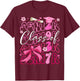 Class of 2027 Senior Cute Graduation Pink Bow 2027 Grad Girl T-Shirt - T-Shirt | Maroon