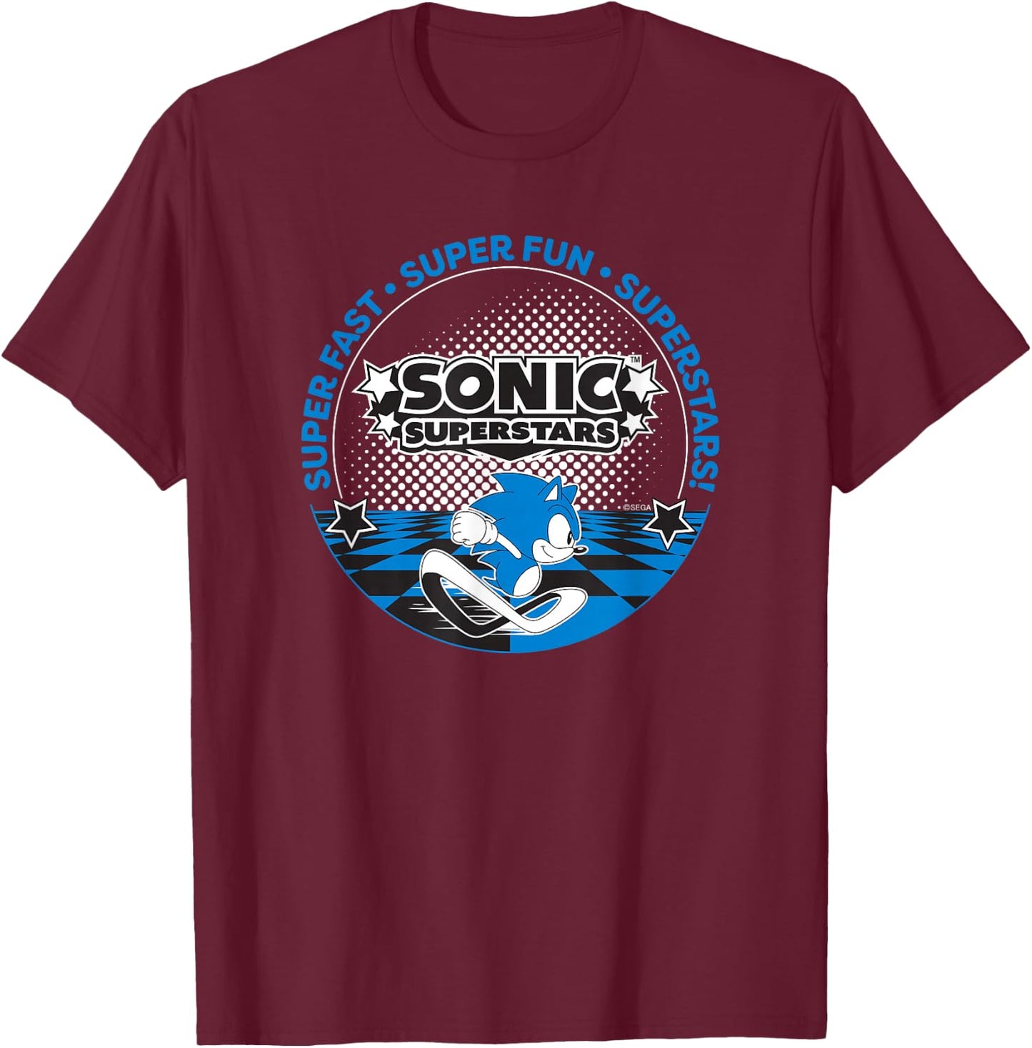 Sonic The Hedgehog, Sonic Superstars - Super Fast, Super Fun T-Shirt - T-Shirt | Maroon