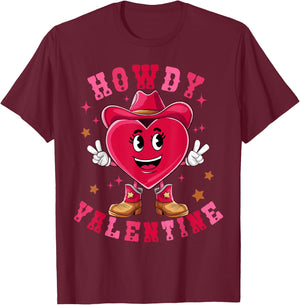 Howdy Valentine Rodeo Western Country Southern Men Women Kid T-Shirt - T-Shirt | Maroon