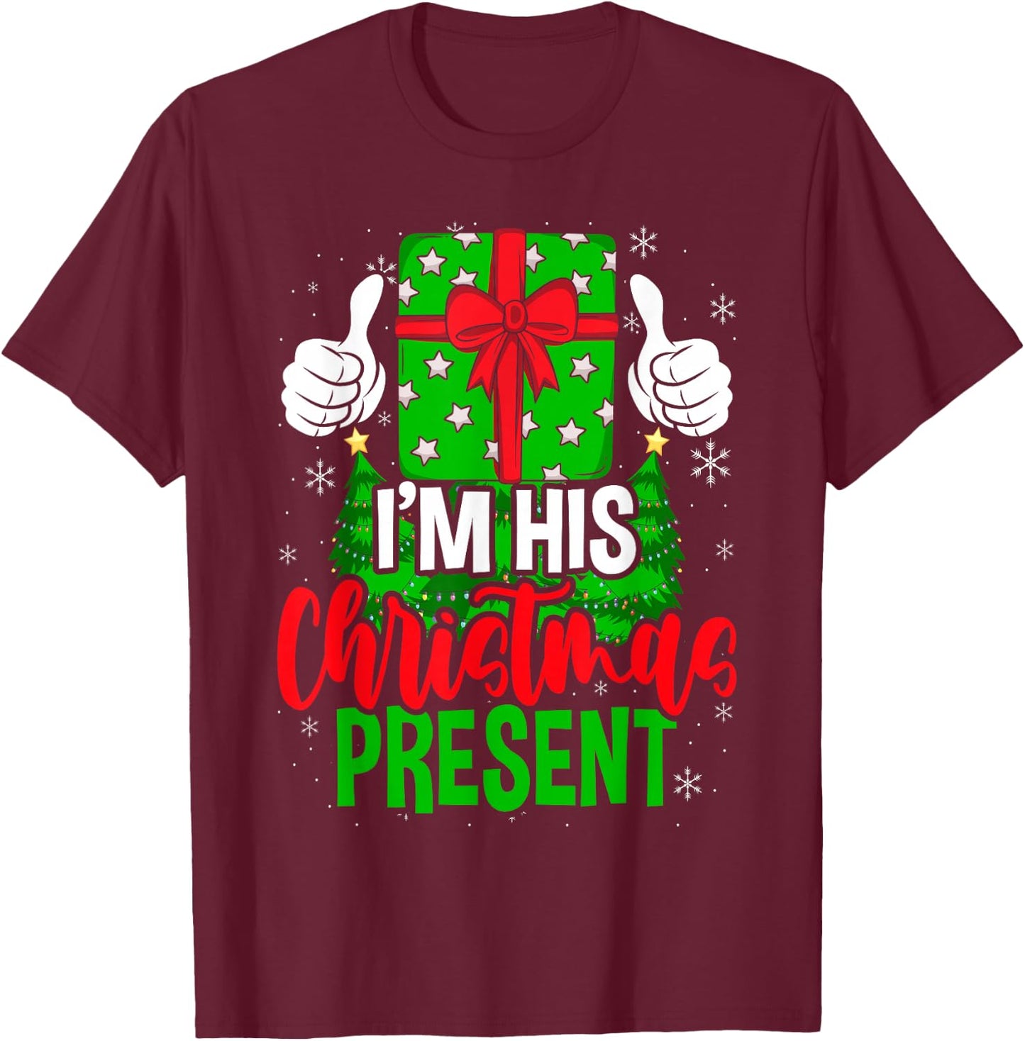 Funny Matching Couples Christmas His And Hers T-Shirt - T-Shirt | Maroon