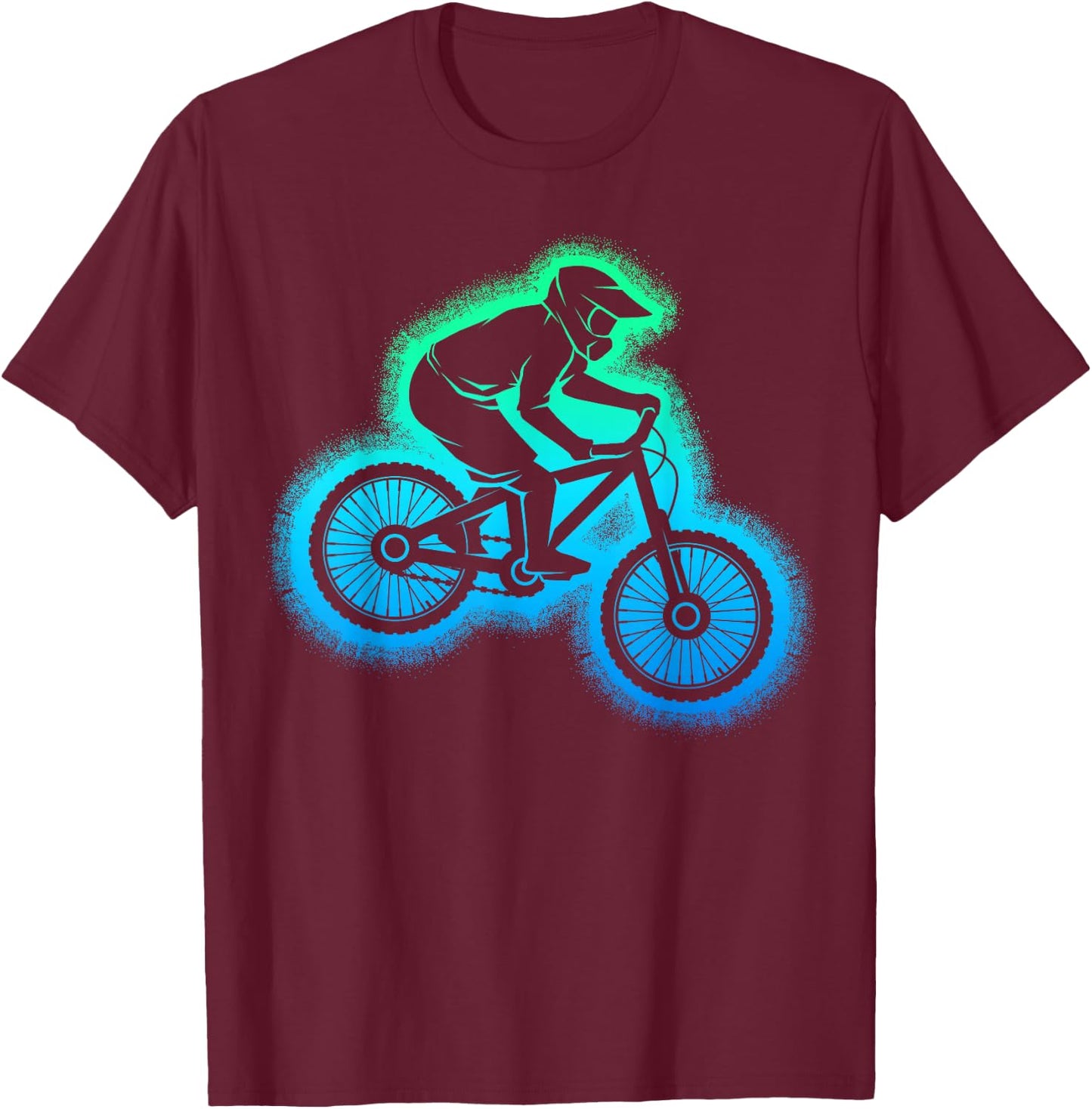 Mountain Bike MTB Downhill Biker Children Boys T-Shirt - T-Shirt | Maroon