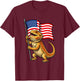 American Flag Bearded Dragon 4th of July T-Shirt - T-Shirt | Maroon