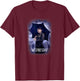 Wednesday Series Mittwochsplakatkunst Schwarz -Erwachsene Female Klein EU S Kurzarm V-Ausschnitt Klassisch 1 Count T-Shirt - T-Shirt | Maroon