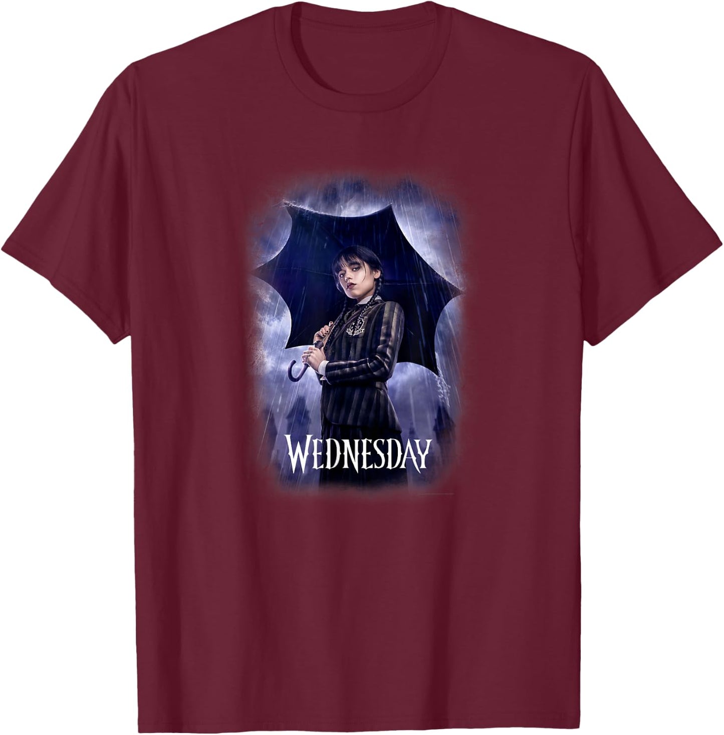 Wednesday Poster Art T-Shirt - T-Shirt | Maroon