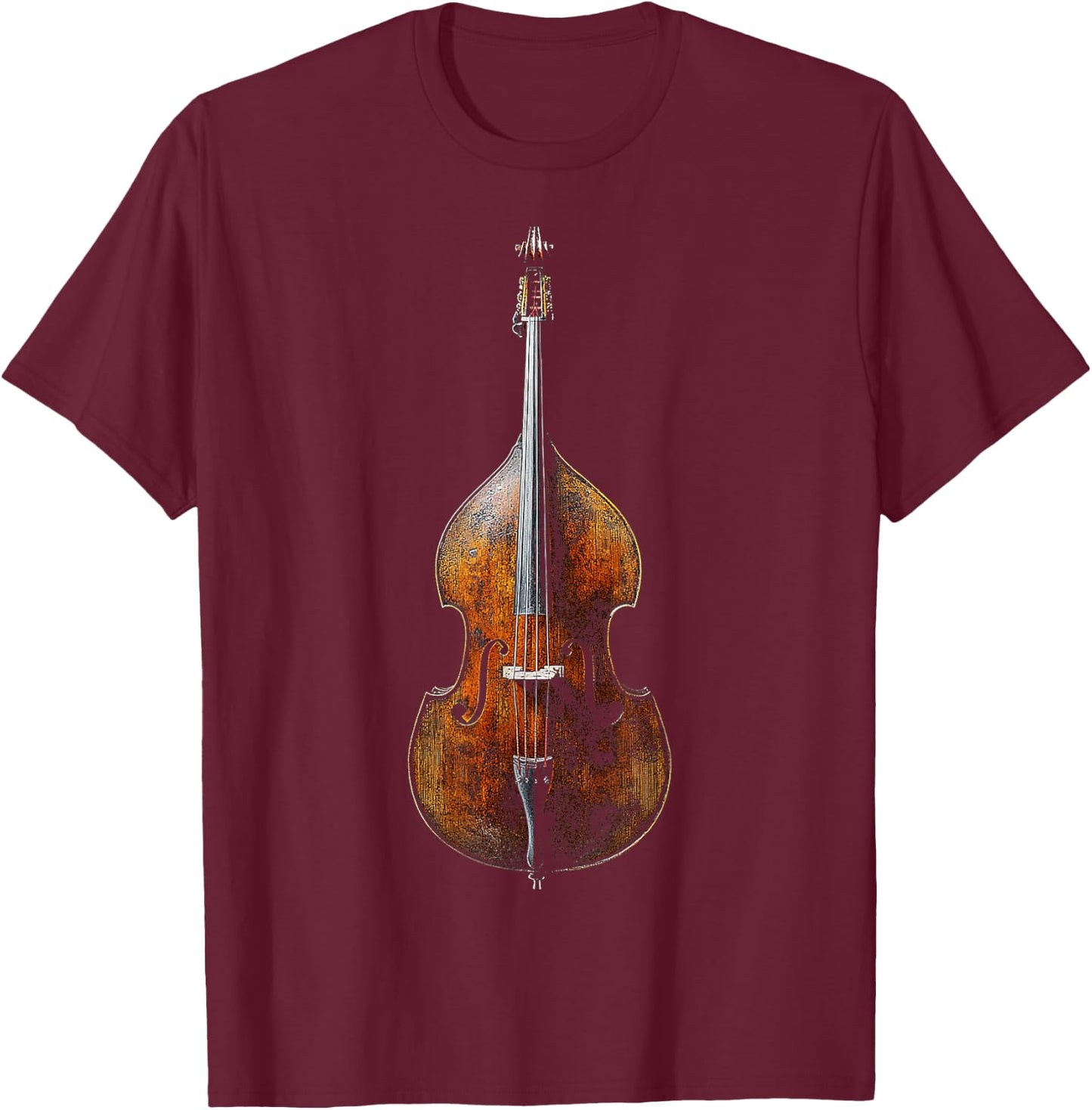 Double Bass Music Instrument Graphic Art Double Bass T-Shirt - T-Shirt | Maroon